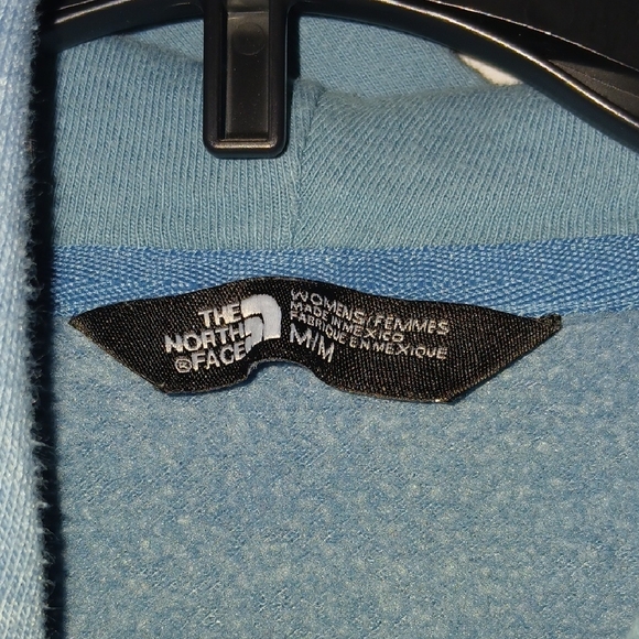 Women's The North Face Blue Hoodie with Tan Logo - Medium - Picture 2 of 6